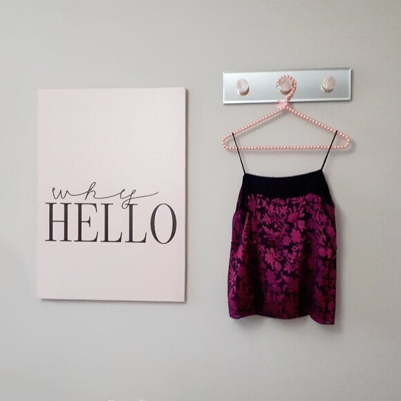 NWT Club Monaco black & purple floral burnout camisole tank top - Picture 9 of 9